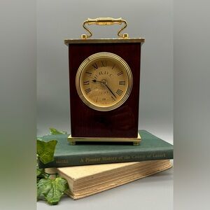 Elegant Gold and Brown Mantel Clock